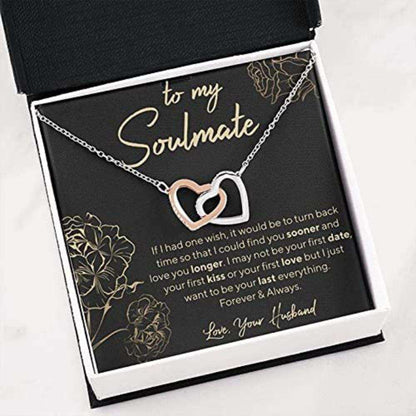 Wife Necklace Gift “ Necklace For Wife “ To Wife “ Soulmate “ Necklace, Gift To My Wife Necklace For Karwa Chauth Rakva