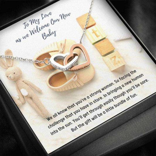 Wife Necklace, Gift Necklace Message Card “ To My Love Gift Necklace “ Mother From Newborn Gift From Baby’S Father For Karwa Chauth Rakva