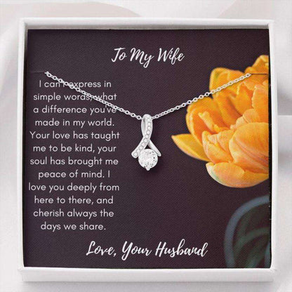 Wife Necklace, Gift Necklace Message Card To My Wife Can’T Express In Simple Words For Karwa Chauth Rakva