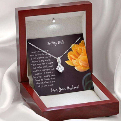 Wife Necklace, Gift Necklace Message Card To My Wife Can’T Express In Simple Words For Karwa Chauth Rakva