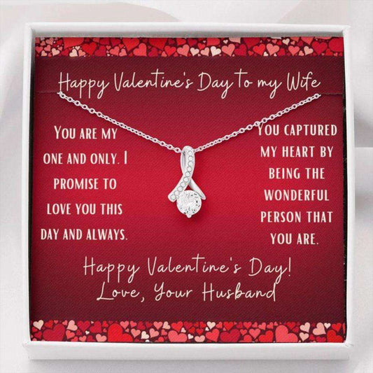 Wife Necklace, Gift Necklace Message Card Valentine’S Day Red To Wife Inner Beauty Necklace For Karwa Chauth Rakva