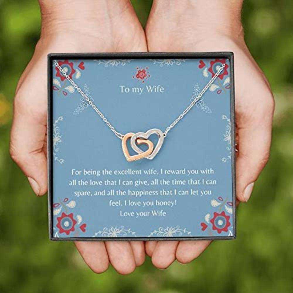 Wife Necklace, Gift Necklace To Wife Blue Necklace Lbgt+, Gift To My Wife Necklace For Karwa Chauth Rakva