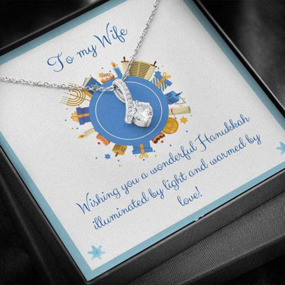 Wife Necklace, Gift Necklace With Message Card Happy Hanukkah To My Wife The For Karwa Chauth Rakva