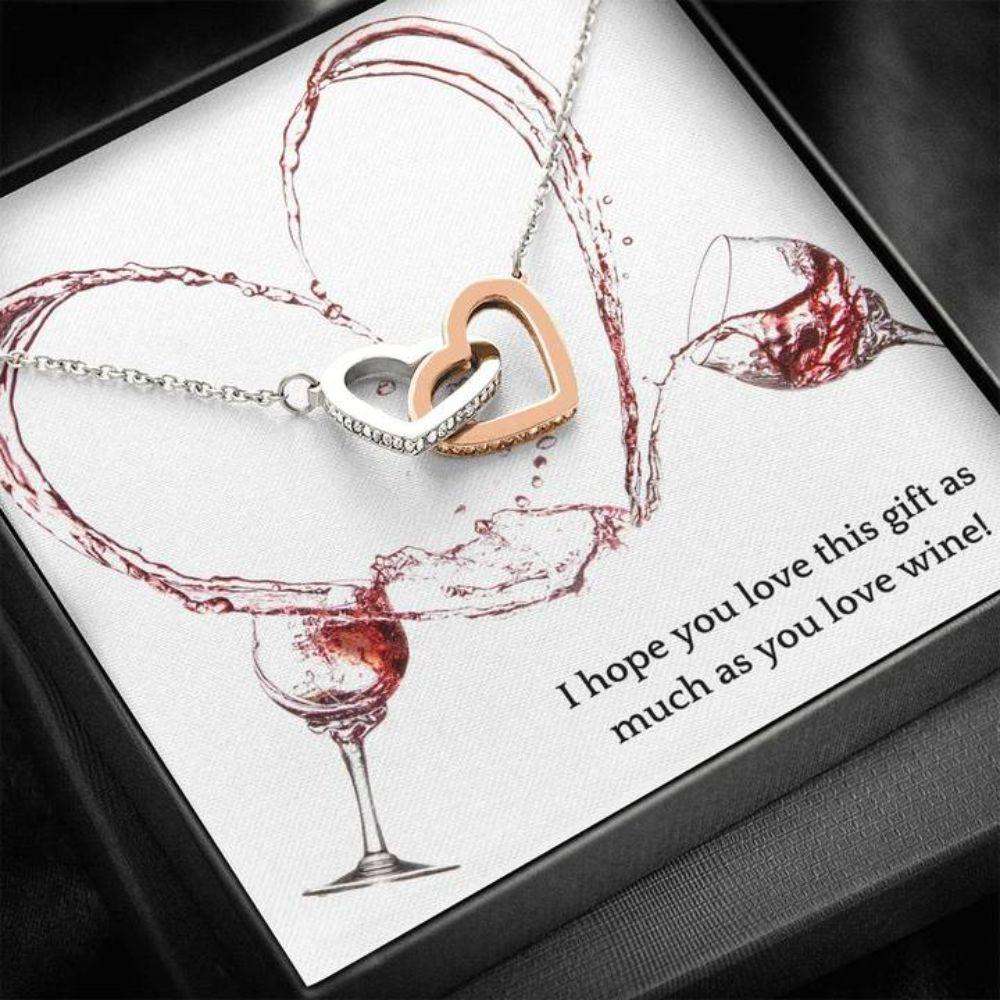 Wife Necklace, Gift Necklace With Message Card Love Wine For Karwa Chauth Rakva