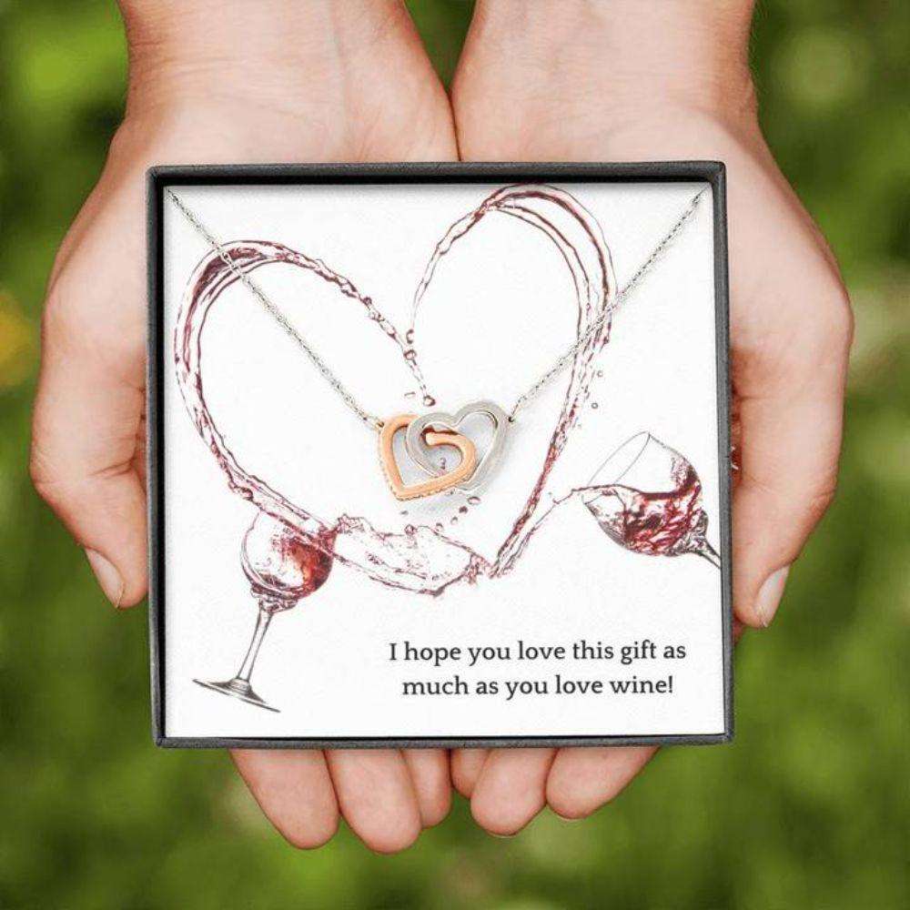 Wife Necklace, Gift Necklace With Message Card Love Wine For Karwa Chauth Rakva