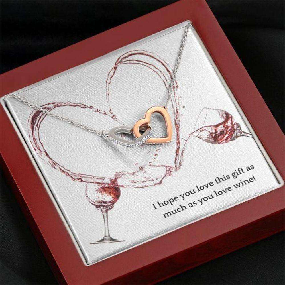 Wife Necklace, Gift Necklace With Message Card Love Wine For Karwa Chauth Rakva