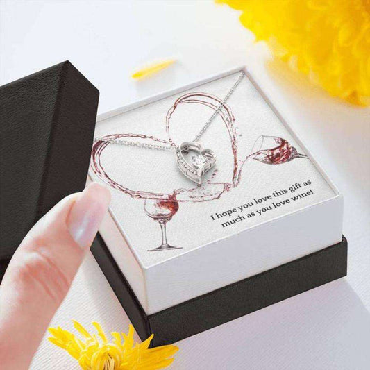 Wife Necklace, Gift Necklace With Message Card Love Wine Heart Necklace For Karwa Chauth Rakva