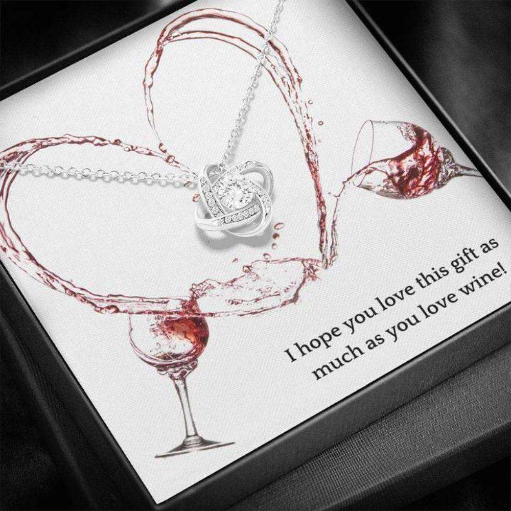 Wife Necklace, Gift Necklace With Message Card Love Wine Stronger Together For Karwa Chauth Rakva