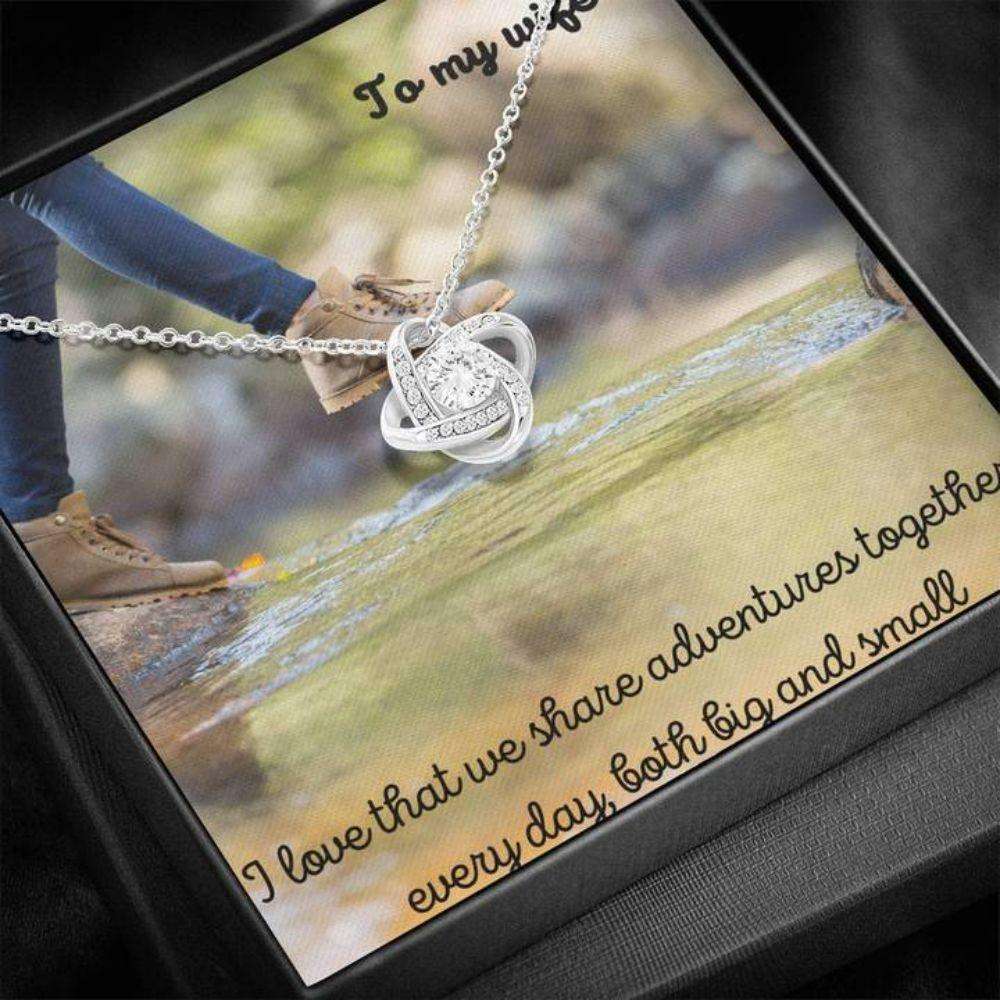 Wife Necklace, Gift Necklace With Message Card Wife Adventure Stronger Together For Karwa Chauth Rakva