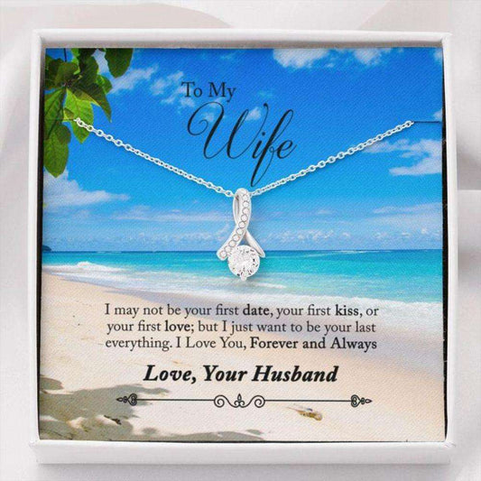 Wife Necklace, Gift Necklace With Message Card Wife Beach For Karwa Chauth Rakva