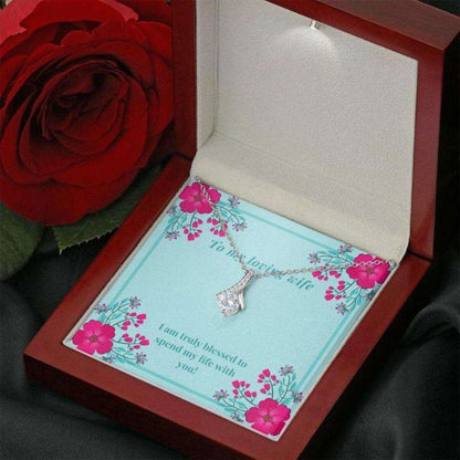 Wife Necklace, Gift Necklace With Message Card Wife Blessed The For Karwa Chauth Rakva