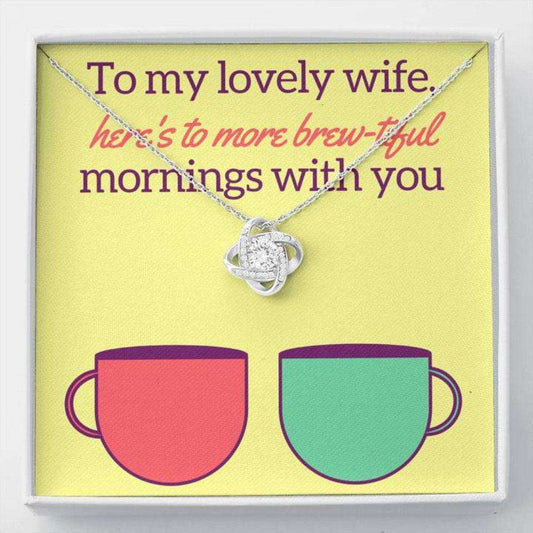 Wife Necklace, Gift Necklace With Message Card Wife Coffee Stronger Together For Karwa Chauth Rakva