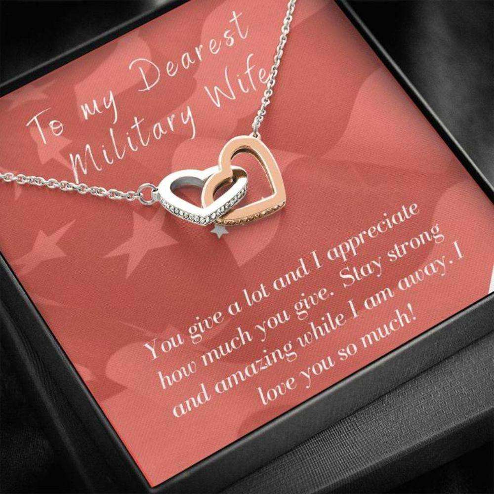 Wife Necklace, Gift Necklace With Message Card Wife Deployment Patriotic For Karwa Chauth Rakva