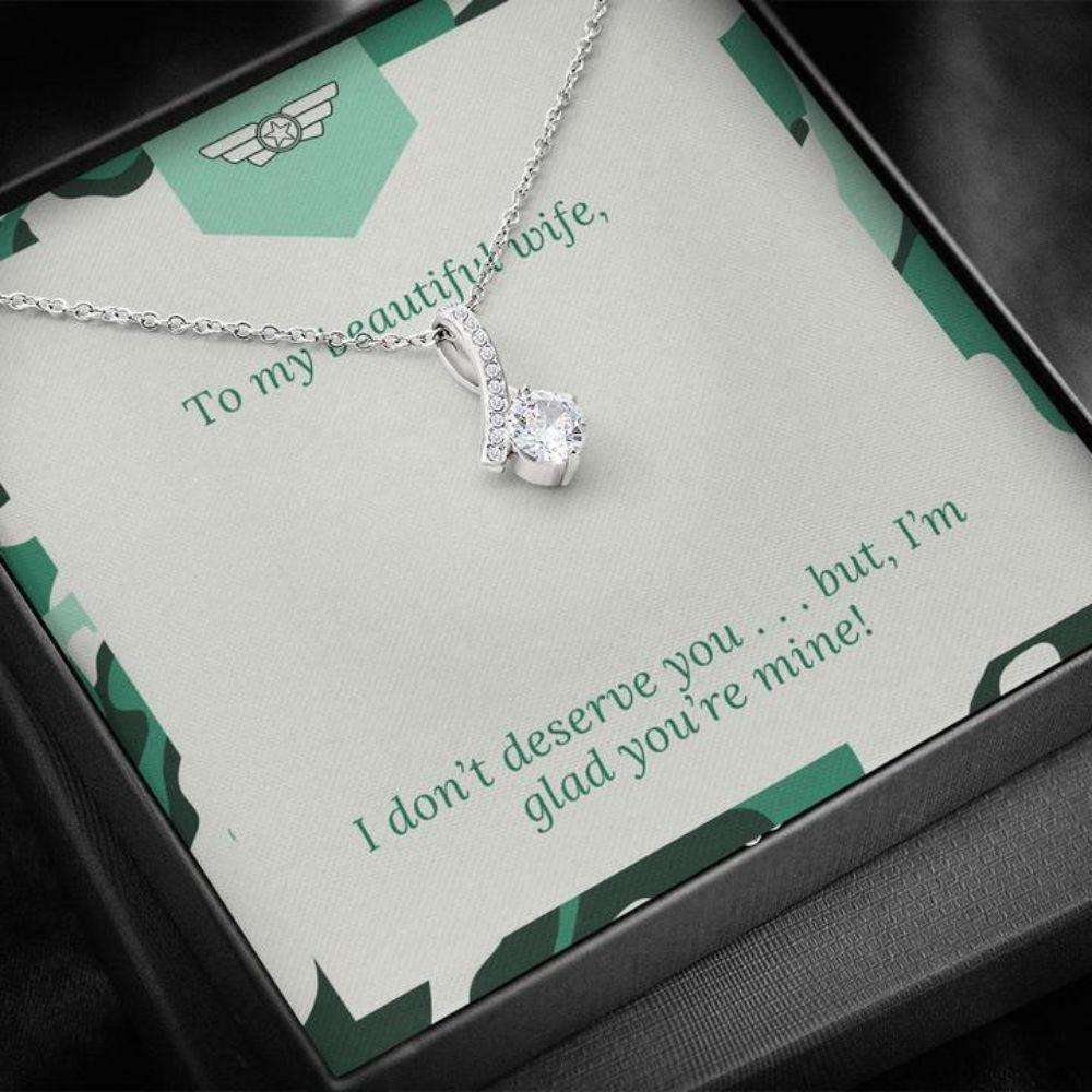 Wife Necklace, Gift Necklace With Message Card Wife Green Patriotic The For Karwa Chauth Rakva