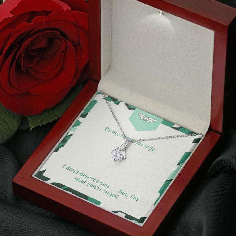 Wife Necklace, Gift Necklace With Message Card Wife Green Patriotic The For Karwa Chauth Rakva