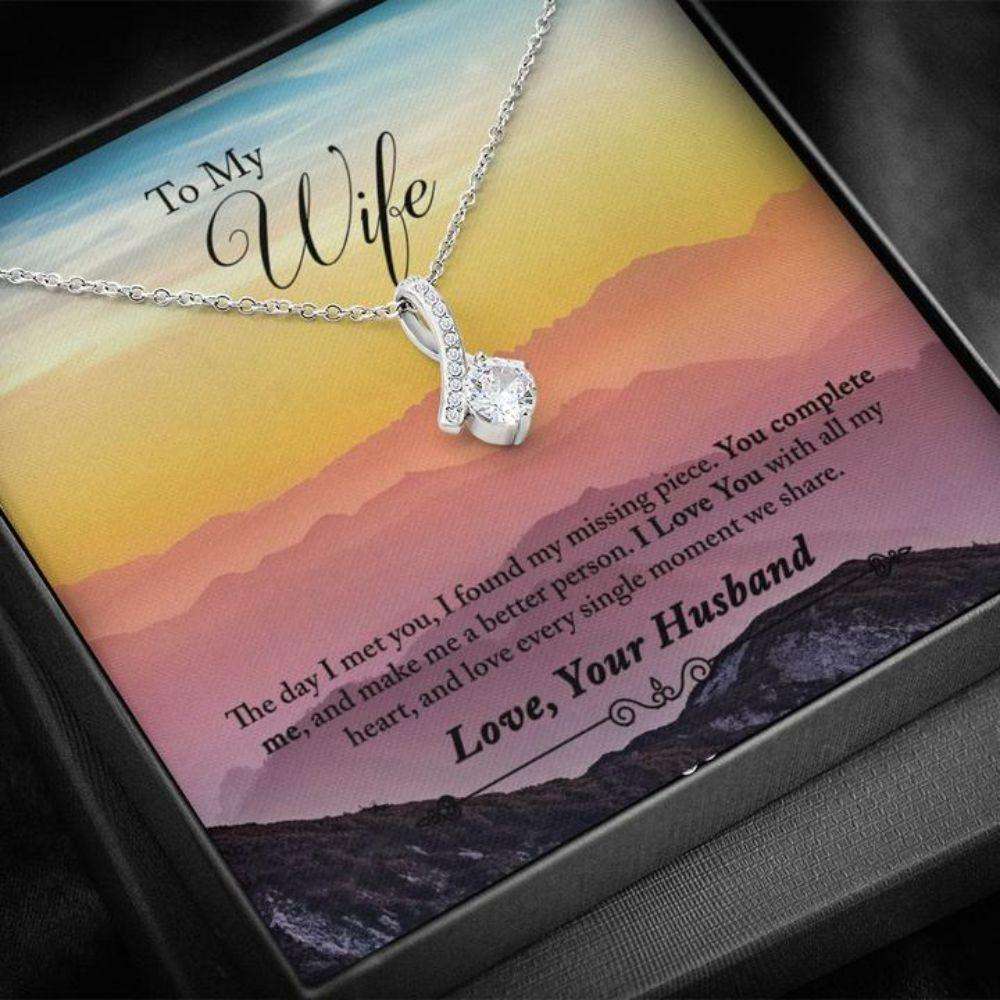 Wife Necklace, Gift Necklace With Message Card Wife Mountains The For Karwa Chauth Rakva