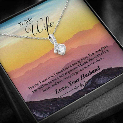 Wife Necklace, Gift Necklace With Message Card Wife Mountains The For Karwa Chauth Rakva