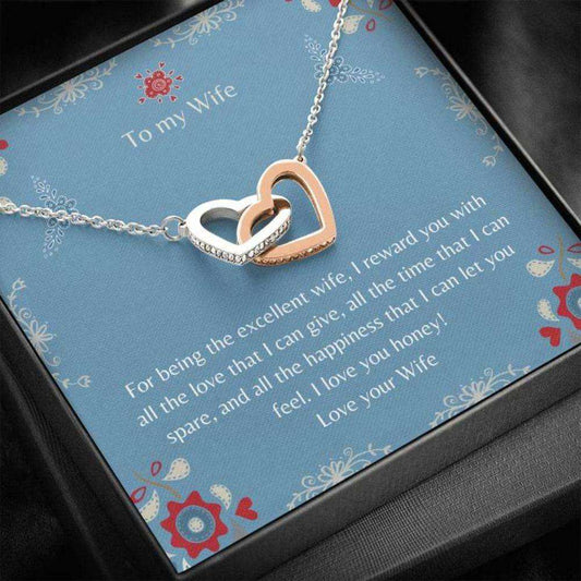 Wife Necklace, Gift Necklace With Message Card Wife To Wife Blue Lbgt+ For Karwa Chauth Rakva