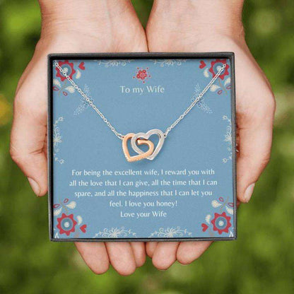 Wife Necklace, Gift Necklace With Message Card Wife To Wife Blue Lbgt+ For Karwa Chauth Rakva