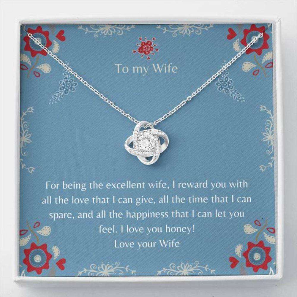 Wife Necklace, Gift Necklace With Message Card Wife To Wife Blue Stronger Together For Karwa Chauth Rakva