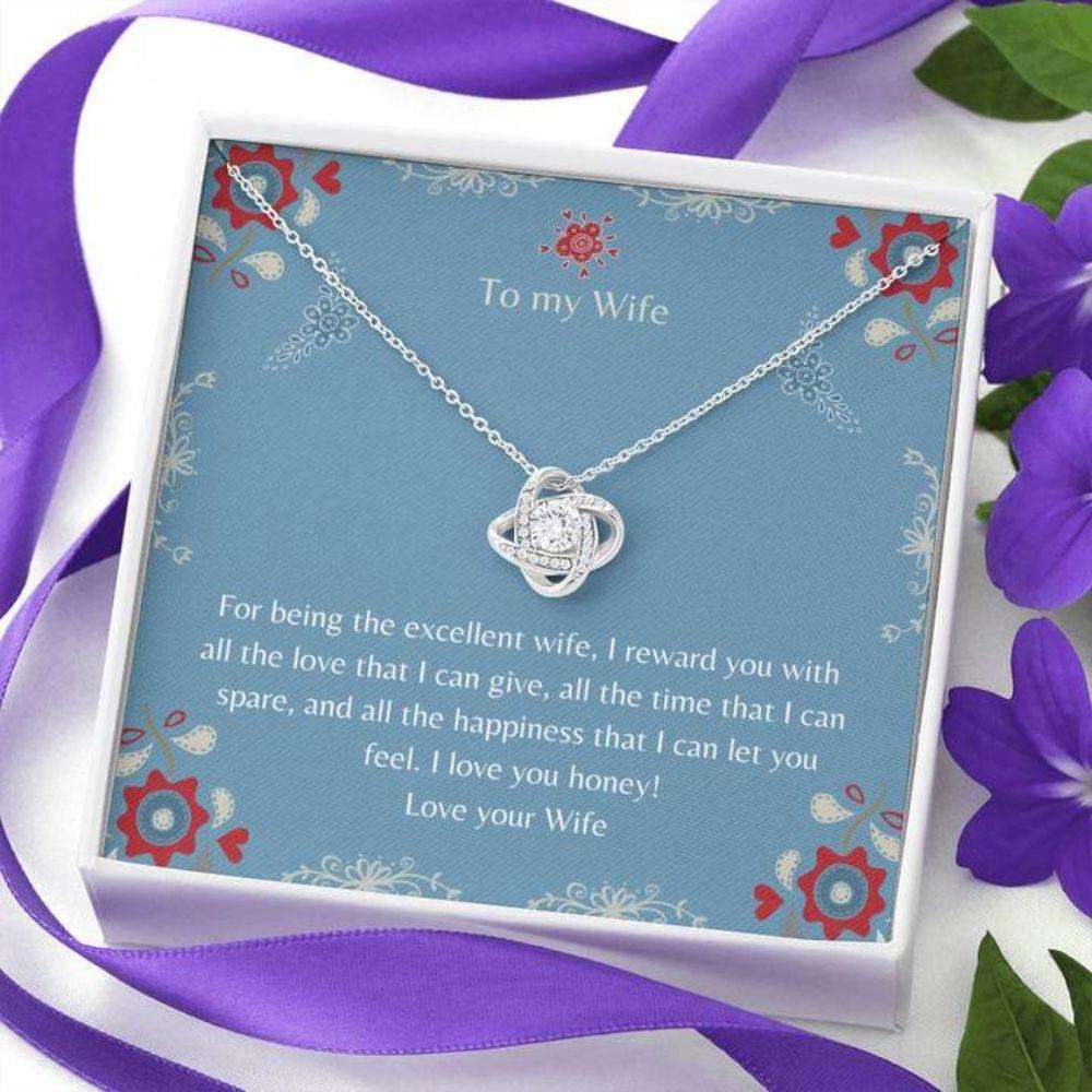 Wife Necklace, Gift Necklace With Message Card Wife To Wife Blue Stronger Together For Karwa Chauth Rakva