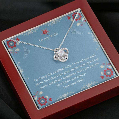 Wife Necklace, Gift Necklace With Message Card Wife To Wife Blue Stronger Together For Karwa Chauth Rakva