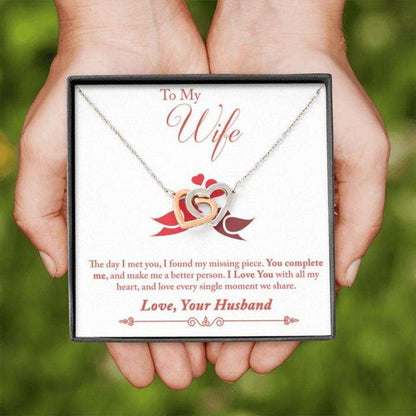 Wife Necklace, Gift To Wife “ Wife Necklace “ Complete Me “ Gift Necklace Message Card For Karwa Chauth Rakva