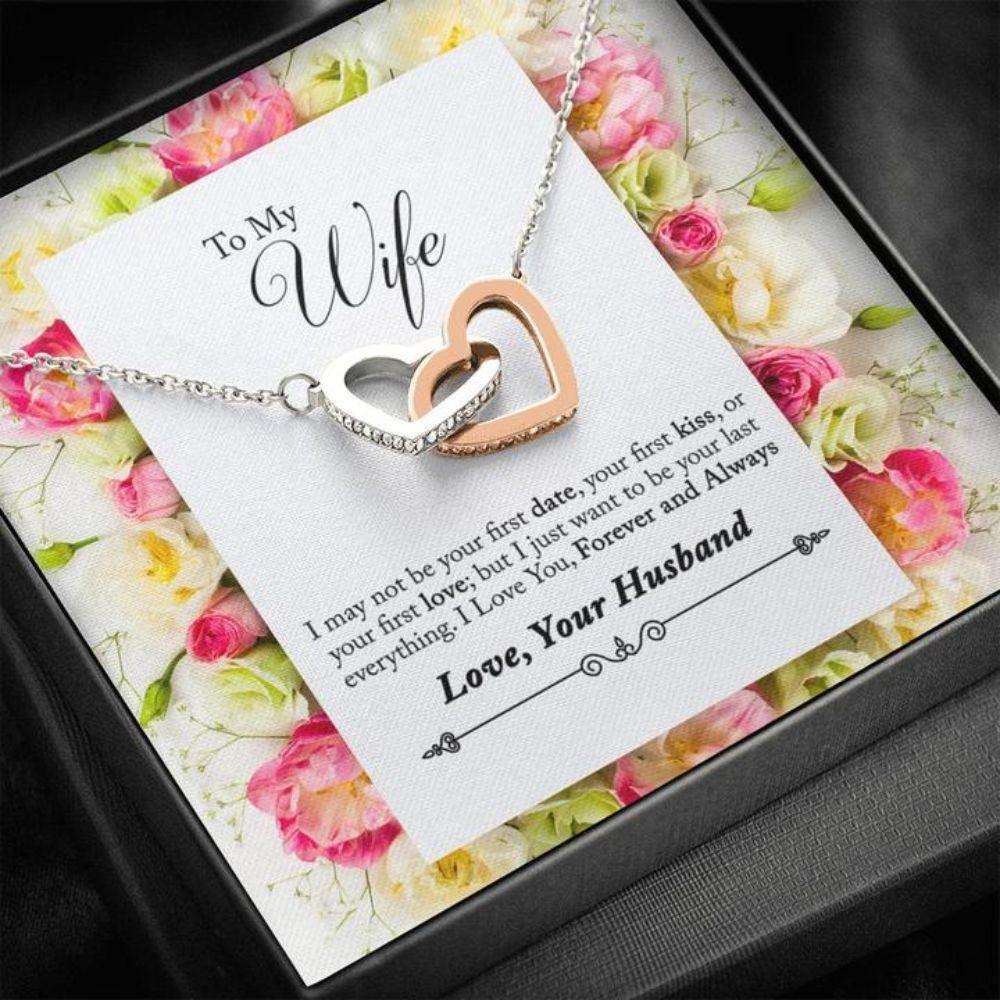 Wife Necklace, Gift To Wife “ Wife Necklace “ Last Everything “ Gift Necklace Message Card For Karwa Chauth Rakva