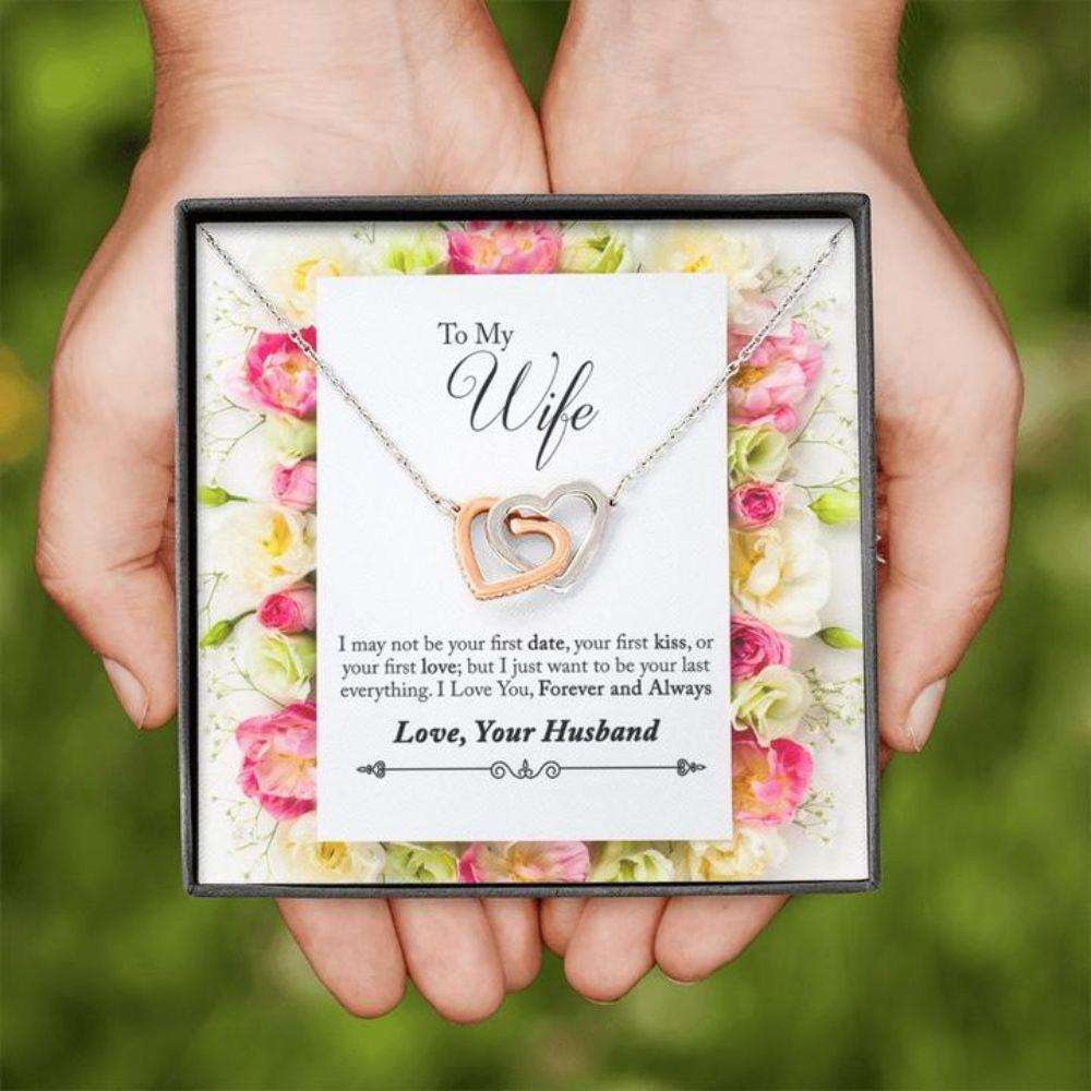 Wife Necklace, Gift To Wife “ Wife Necklace “ Last Everything “ Gift Necklace Message Card For Karwa Chauth Rakva