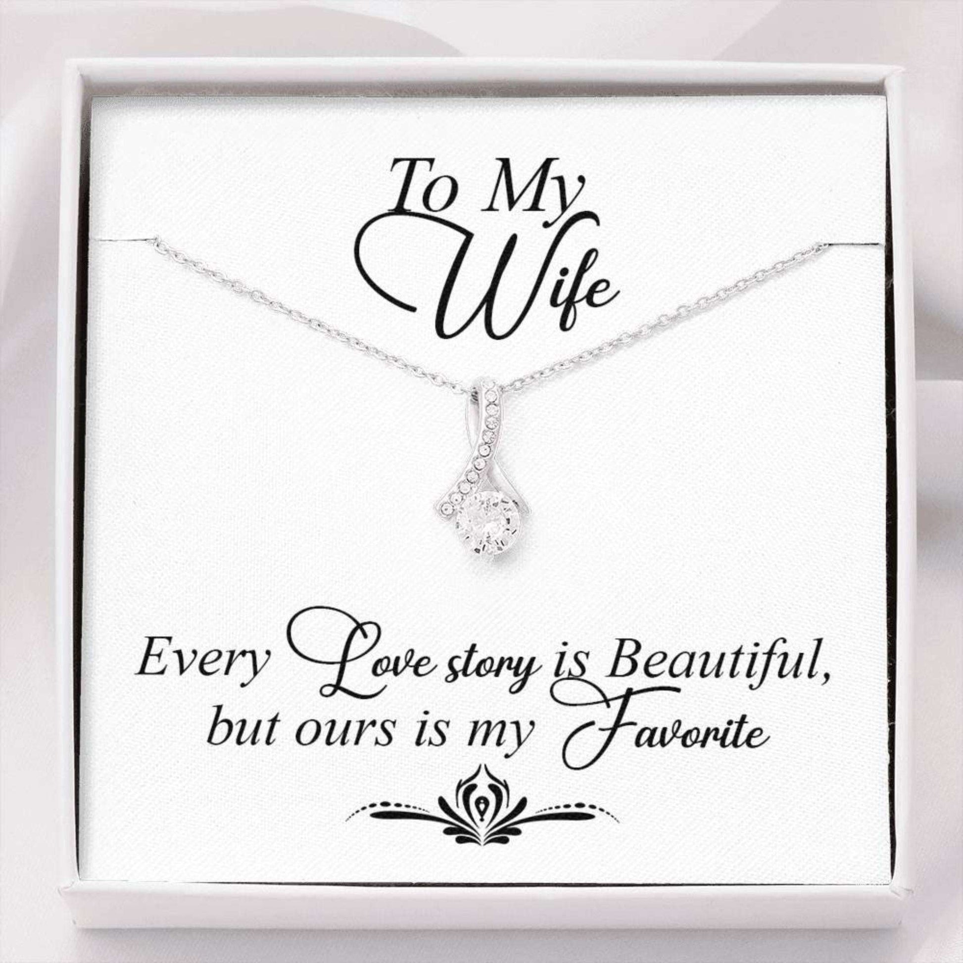 Wife Necklace, Gift To Your Wife Ͽ½ Our Love Story Ͽ½ Alluring Beauty Necklace For Karwa Chauth Rakva