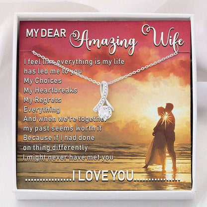 Wife Necklace “ Gift Valentine For Wife “ Necklace With Gift Box For Karwa Chauth Rakva