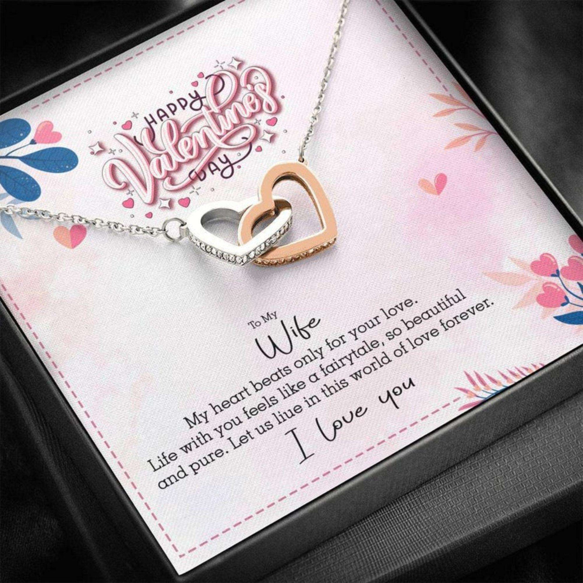 Wife Necklace, Gifts For My Wife “ Necklaces Gift With Message Card “ Valentines Day Necklace Ideas For Her For Karwa Chauth Rakva