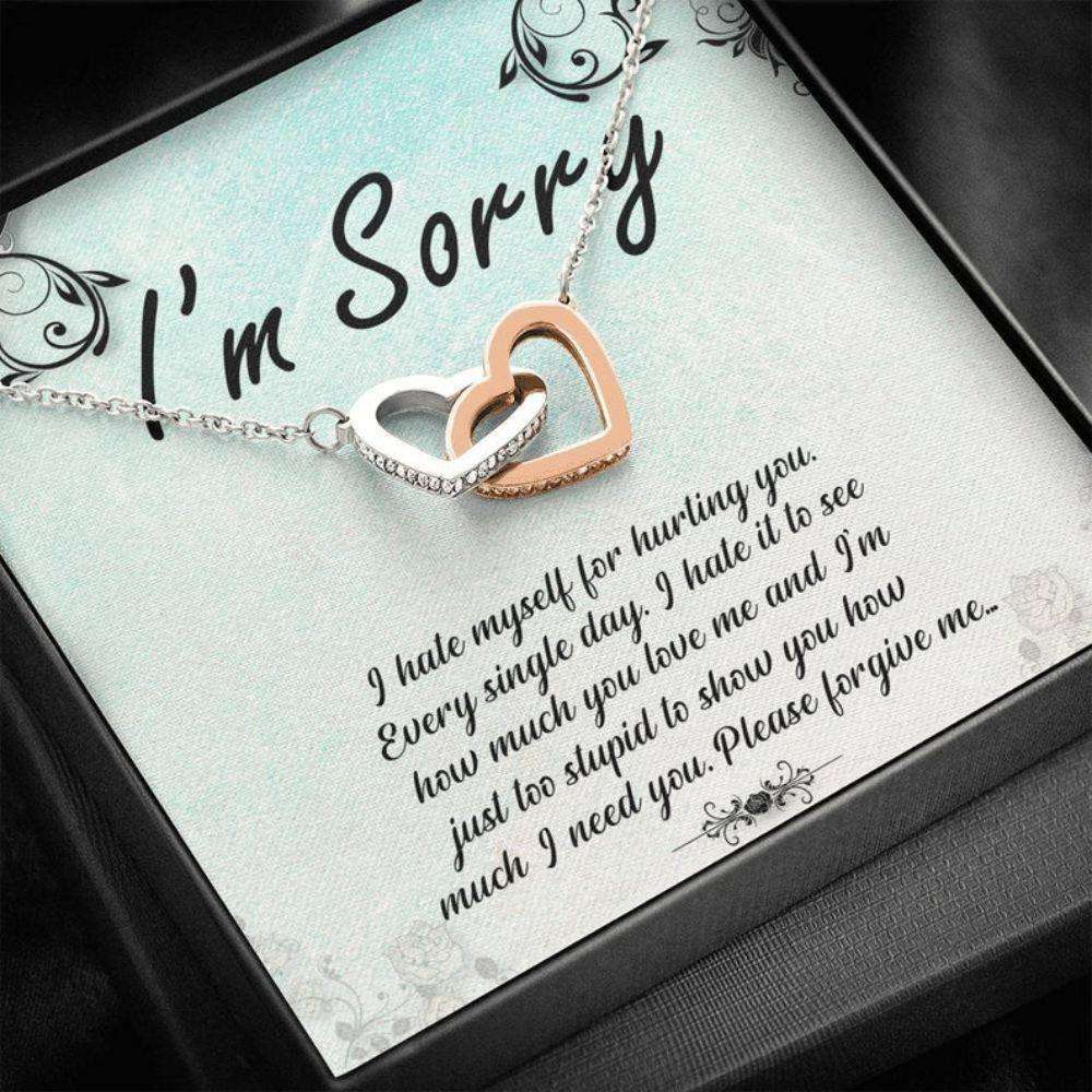 Wife Necklace, Girlfriend Necklace, Apology Gift For Her, Forgiveness Gift, Sorry Gift For Wife, Girlfriend, Unique Apology Necklace For Karwa Chauth Rakva