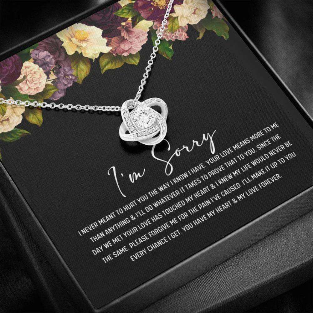 Wife Necklace, Girlfriend Necklace, Apology Gift Idea For Wife, I Am Sorry Gift For Girlfriend Love Knot Necklace For Karwa Chauth Rakva