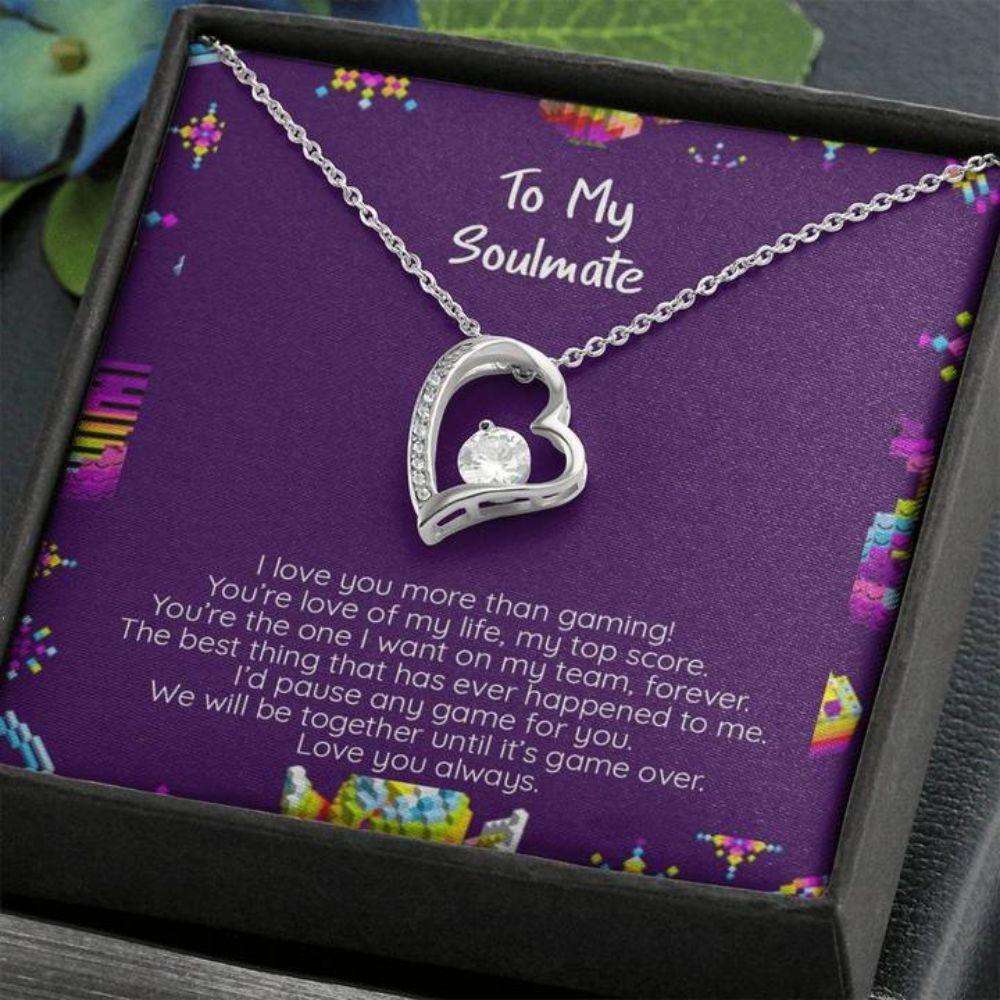 Wife Necklace, Girlfriend Necklace, I Love You More Than Gaming, Cz, Heart Pendant Necklace For Karwa Chauth Rakva