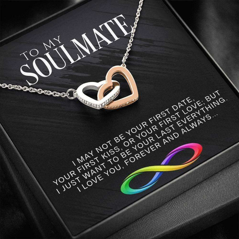 Wife Necklace, Girlfriend Necklace, To My Soulmate Necklace, Twin Hearts Pendant Gift For Her, Girlfriend, Wife, Bff For Karwa Chauth Rakva