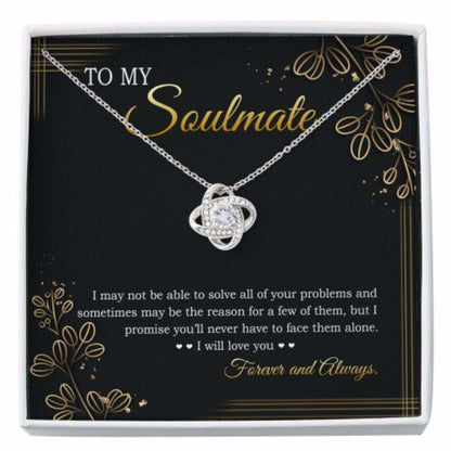 Wife Necklace, Girlfriend Necklace, To My Soulmate, Soulmate Gift Message Card With Box Love Knot For Karwa Chauth Rakva