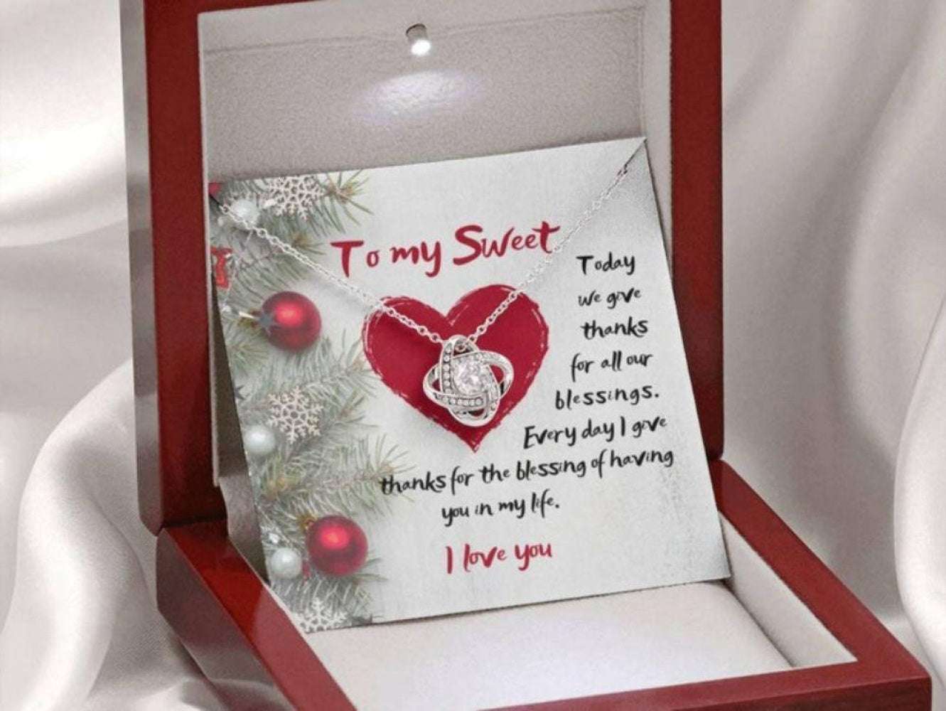 Wife Necklace, Girlfriend Necklace, To My Wife Girlfriend Necklace “ Christmas Blessing Necklace For Karwa Chauth Rakva