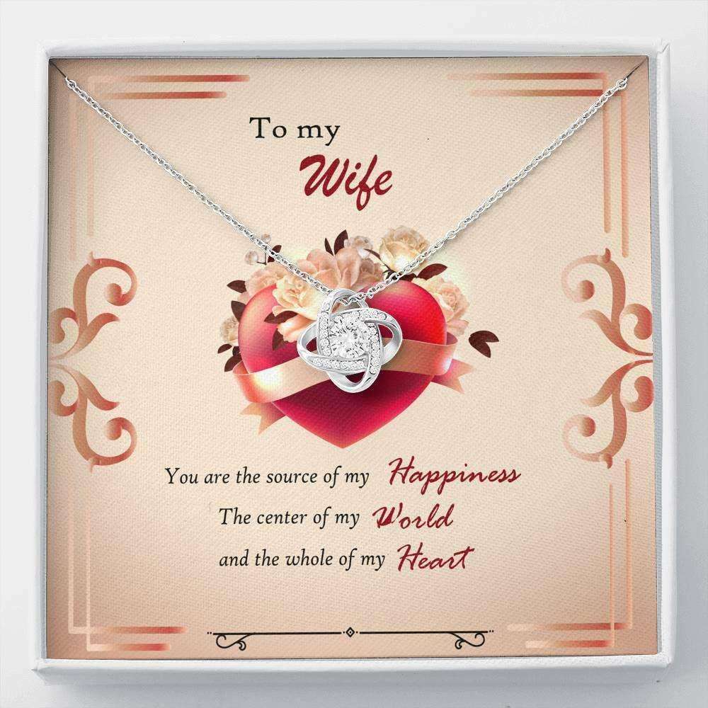 Wife Necklace, Girlfriend Necklace, To Wife Girlfriend Love Knot Necklace Bday Anniversary Gift “ Source Of Happiness For Karwa Chauth Rakva