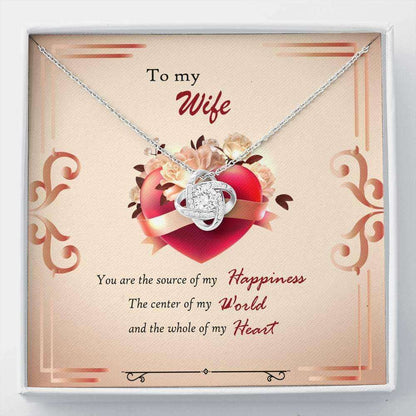 Wife Necklace, Girlfriend Necklace, To Wife Girlfriend Love Knot Necklace Bday Anniversary Gift “ Source Of Happiness For Karwa Chauth Rakva