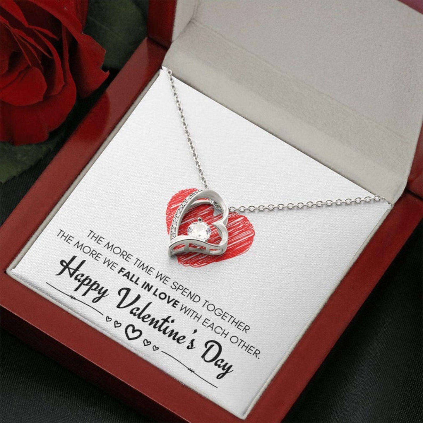 Wife Necklace, Girlfriend Necklace, Valentine’S Day Necklace Gift For Her, Happy Valentine’S Day Necklace “ Fall In Love For Karwa Chauth Rakva