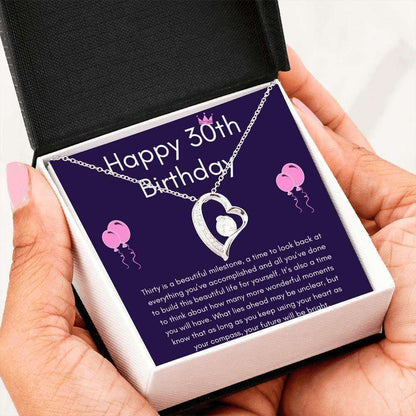 Wife Necklace, Happy 30Th Birthday Thirty Is A Beautiful Milestone Necklace Gift For Wife Daughter Sister For Karwa Chauth Rakva