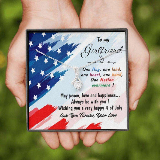 Wife Necklace, Happy 4 Of July Necklace Gift For Girlfriend From Boyfriend, Patriotic Gifts For Boyfriend Rakva