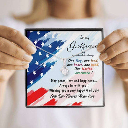 Wife Necklace, Happy 4 Of July Necklace Gift For Girlfriend From Boyfriend, Patriotic Gifts For Boyfriend Rakva