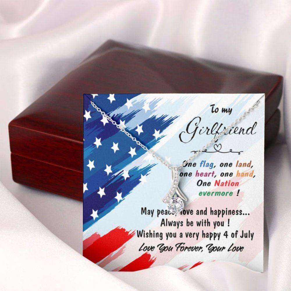 Wife Necklace, Happy 4 Of July Necklace Gift For Girlfriend From Boyfriend, Patriotic Gifts For Boyfriend Rakva