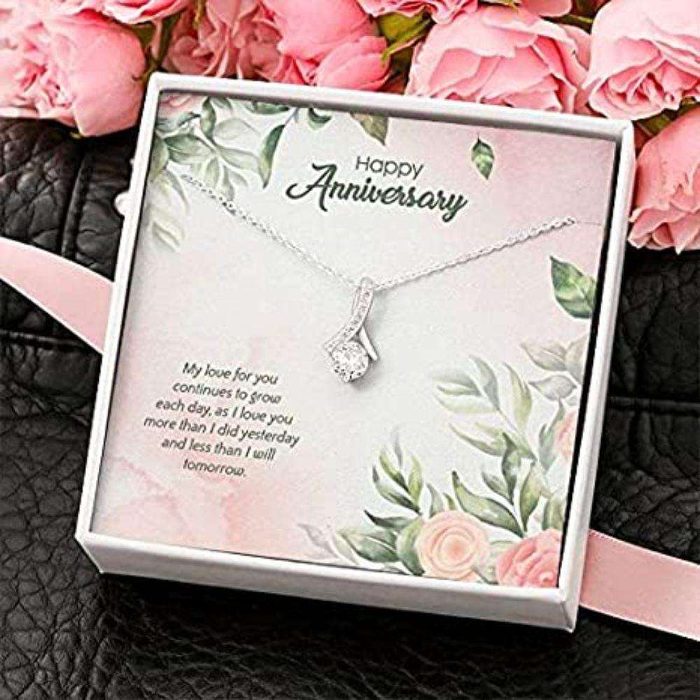 Wife Necklace, Happy Anniversary Necklace For Wife Girlfriend, The Words That I Have For You Love Always For Karwa Chauth Rakva