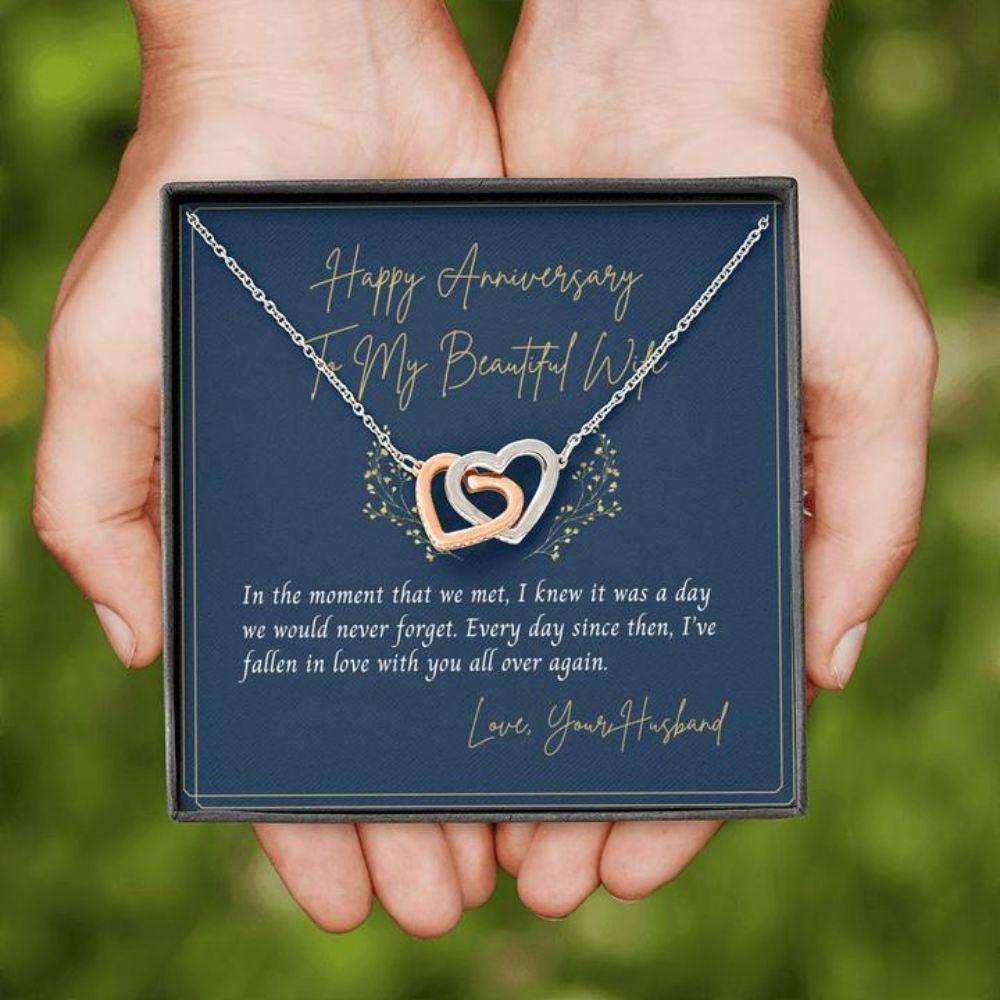 Wife Necklace, Happy Anniversary Necklace Gift “ Necklace For Wife “ Gift Necklace Happy Anniversary To My Wife For Karwa Chauth Rakva