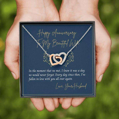 Wife Necklace, Happy Anniversary Necklace Gift “ Necklace For Wife “ Gift Necklace Happy Anniversary To My Wife For Karwa Chauth Rakva