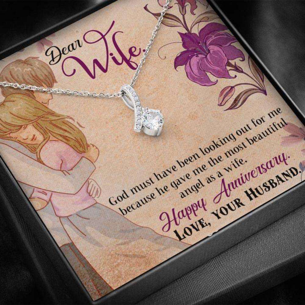 Wife Necklace, Happy Anniversary Necklace Gift “ To Wife Religious Beauty Necklace For Karwa Chauth Rakva