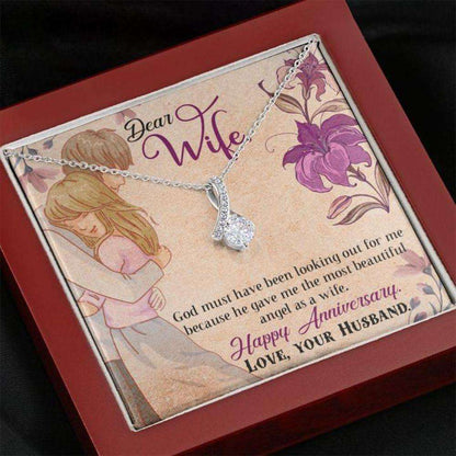 Wife Necklace, Happy Anniversary Necklace Gift “ To Wife Religious Beauty Necklace For Karwa Chauth Rakva